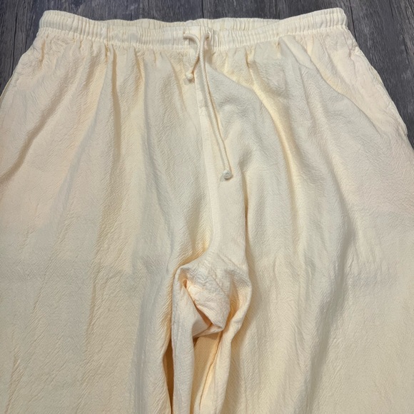 Sea Breeze of California Butter Yellow Pants Tapered 100% Cotton Baggy Casual - Picture 3 of 6